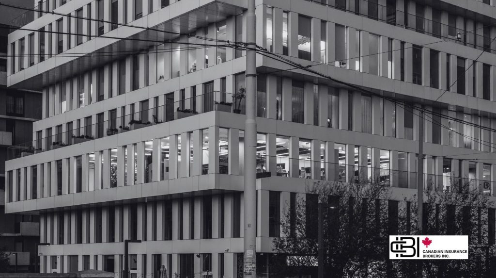 Modern office building representing commercial property insurance coverage in Ontario