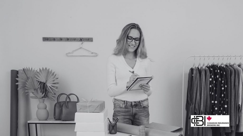 Business professional reviewing insurance documents in Ontario