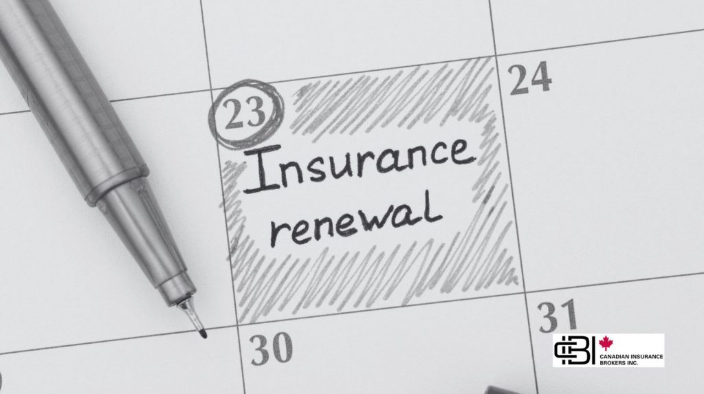 Calendar reminder marked for insurance renewal date in Ontario