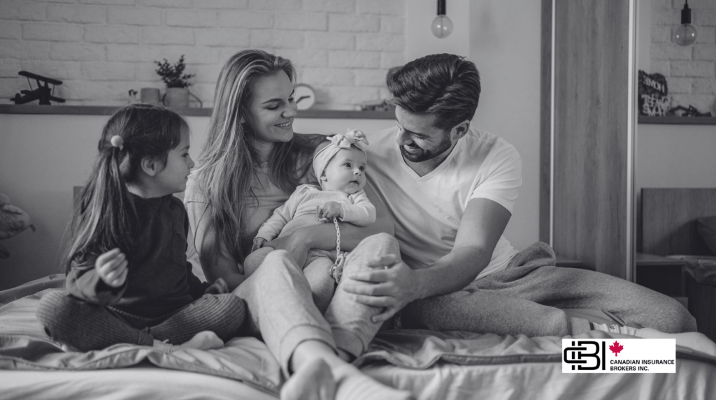 Family with young children at home discussing financial protection, related to Is Life Insurance Taxable In Canada? planning considerations