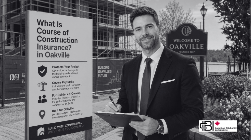James explaining course of construction insurance coverage at an Oakville development site