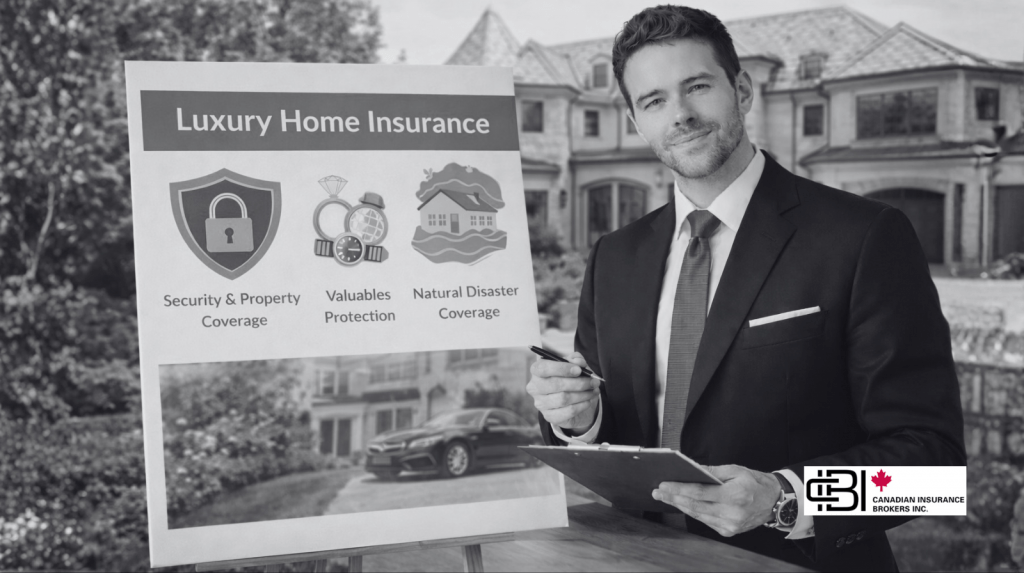 james inwood, insurance broker, presenting luxury home insurance options for high value home ontario including property, valuables, and disaster coverage.