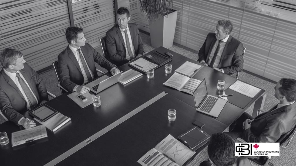 Corporate board meeting highlighting the importance of Directors and Officers Insurance Ontario for business leaders and executives.